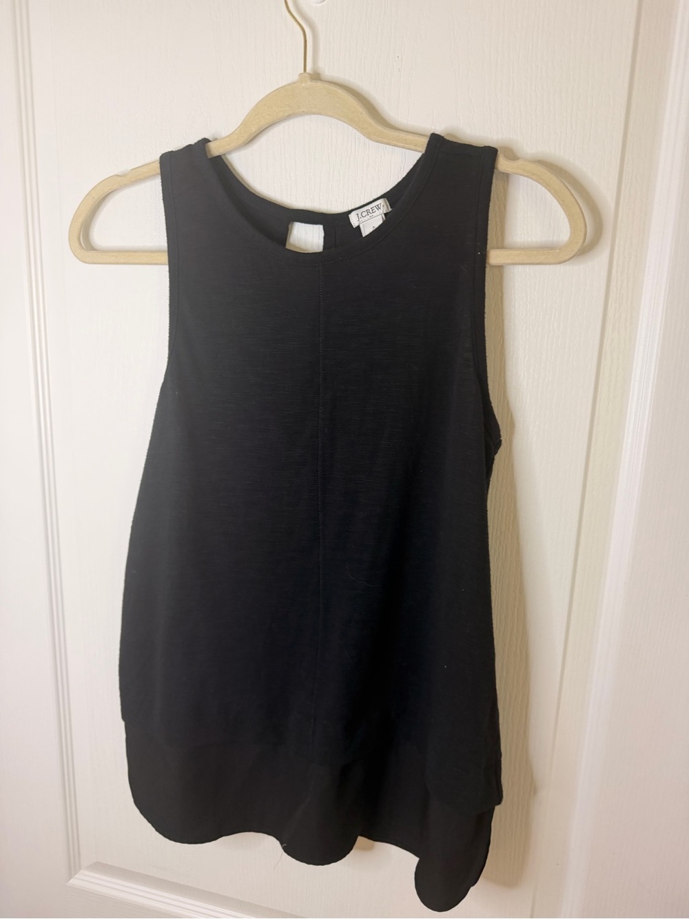 J. Crew Black Sleeveless Tank with Rounded Hem
